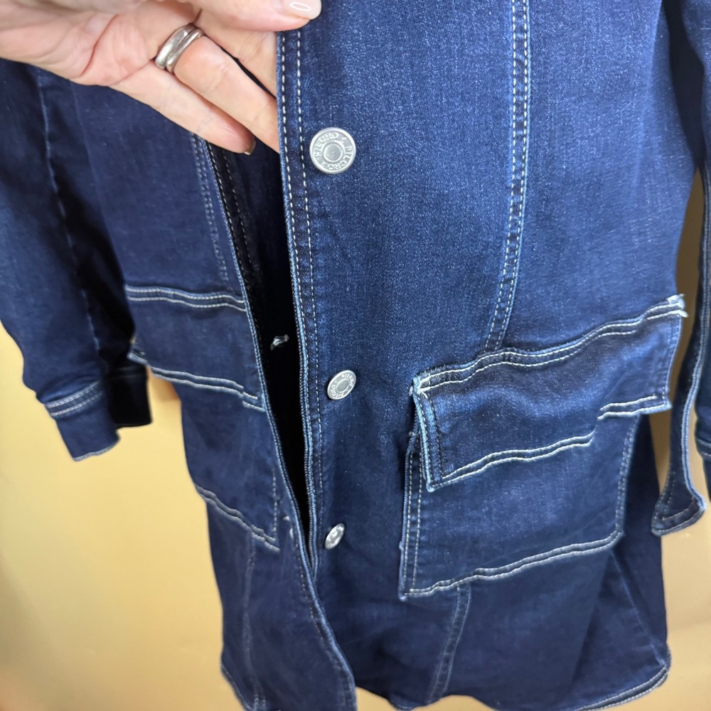 Anthropologie Pilcro Belted Denim Blazer Blue Denim Mini Dress Size Med NWOT - Picture 8 of 11